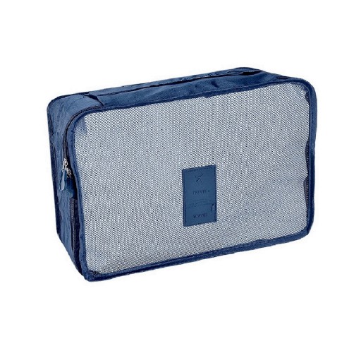 NAVY BLUE Cestovný organizér Sada 6 kusov na kufre, tašky, skrine, modrá