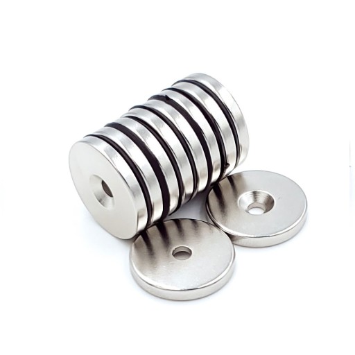 NEODYMOVÝ MAGNET S OTVOROM na skrutku 20x3 mm, okrúhly, valcový, HUNTER