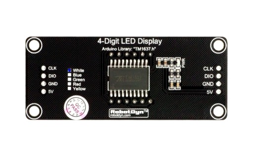 620 LED zobrazovací modul 4-miestny TM1637 biely