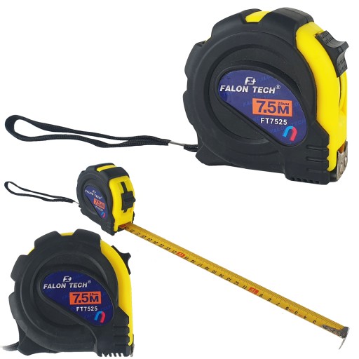 Falon-Tech 7,5 m skladací zvinovací meter kovový zvinovací meter so zámkom PRO