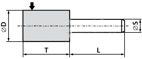 BRÚSNY KAMEN DRŽIEK 10x20x6 mm Valc