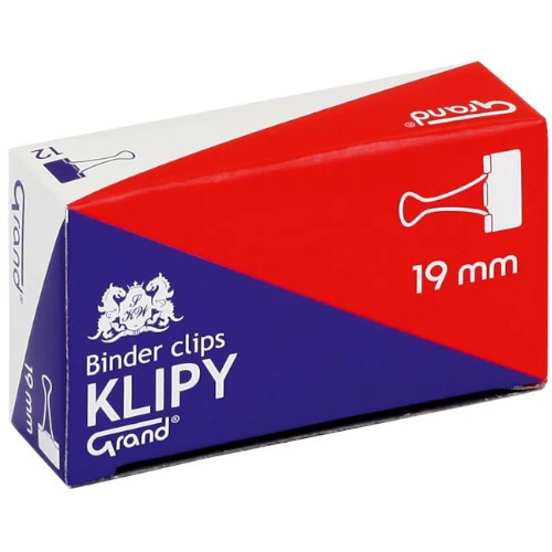 Kancelársky klip na papier 19mm GRAND 12 ks.