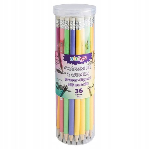 STRIGO HB SKLENENÁ ceruzka S GUMA PASTEL 1 ks, mix farieb