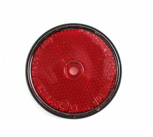 REFLEKTOR okrúhly červený UNIVERZÁLNY 63 MM