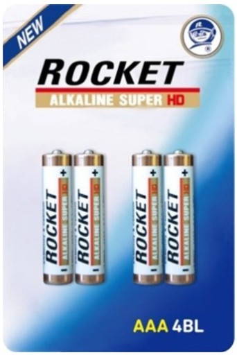 4x alkalická batéria Rocket Super HD AAA LR03 LR3