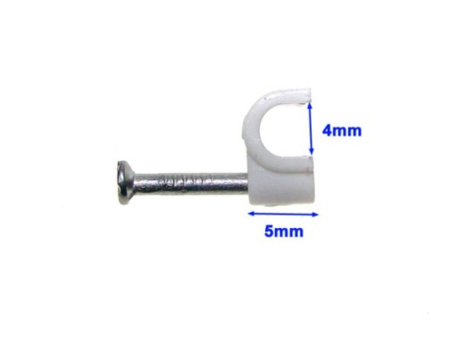 Kruhový držiak kábla 4mm KN4 100ks s klincom (1374)