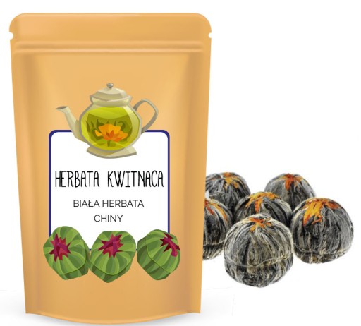 Biely kvitnúci čaj BALLS čínsky guľôčkový čaj ART