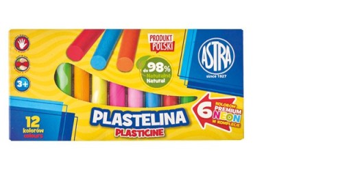 Plastelína 12 farieb Astra 6+6 NEON