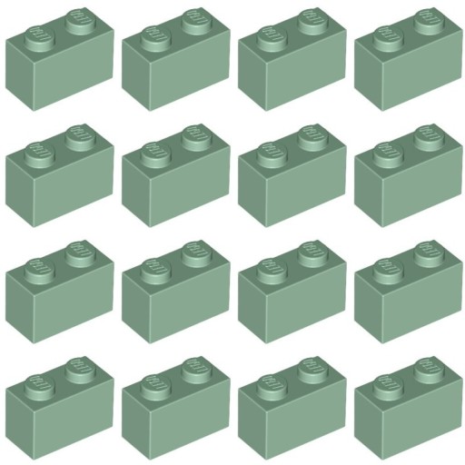 LEGO 3004 BRICK 1x2 pieskovo zelená NOVINKA (12g) 16 ks