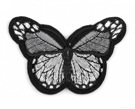Nažehľovacia termo náplasť Butterfly Applique Patch GREY /2814