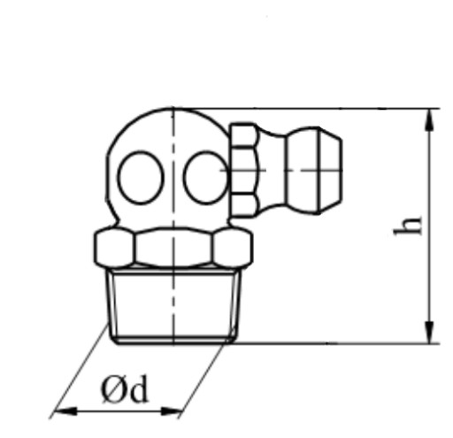 Uhlové mazacie fitingy 90° DIN 71412 C M6x1 OC 10 ks