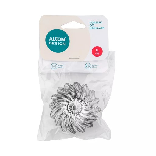 Sada 5ks kovových košíčkov na muffiny Altom Design, 6,5 cm