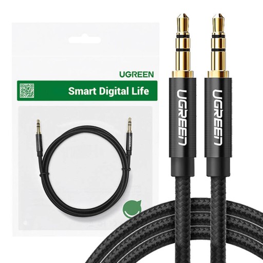 UZELENÝ ODOLNÝ AUDIOVÝ KÁBEL MINIJACK KÁBEL MINIJACK 3,5MM AUX BRAID 2M