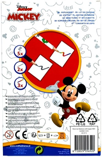 MICKEY MOUSE SADA ŠKOLSKÝCH CERÚZ MICKEY!! 5 KUSOV 2 GRAFIT + 3 DÚHA