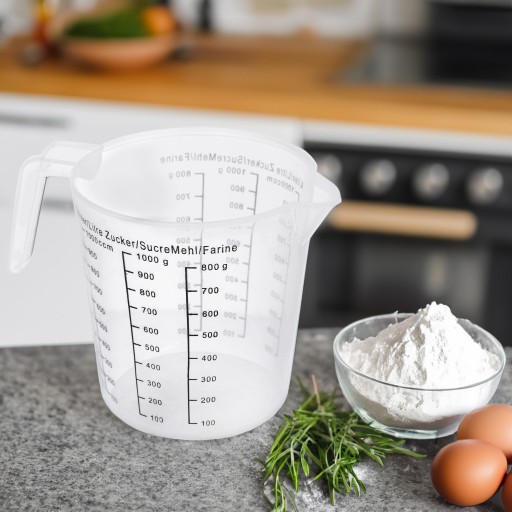 Kuchynská odmerka, džbán, pohár s váhou, rúčka, odmerka, kuchynské odmerky, 1l