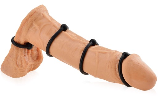SADA EREKČNÝCH KRÚŽKOV NA PENIS A BRÚSKY ERKEVNÝ KRÚŽOK 4 KUSY