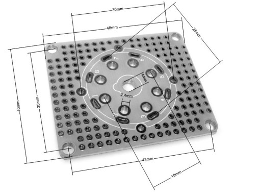 PCB PRE OKTAL 8PINOVÉ OCTÁLOVÉ ZÁKLADNE LAMP