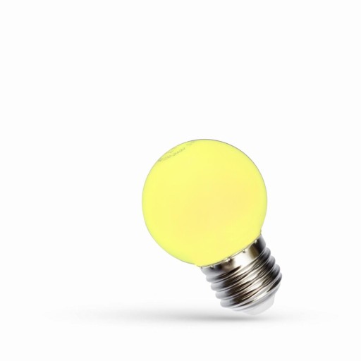 LED žiarovka E27 230V 1W žltá guľa na ozdobné girlandy PC SPECTRUM