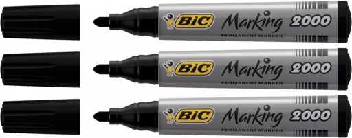 Permanentný popisovač BLACK ROUND BIC 2000 SET