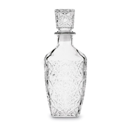 SKLENENÁ KARAFA NA WHISKY, DEKORATÍVNA FĽAŠA na likéry S KORKOM