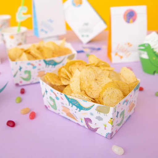 Chips box popcorn sladkosti Dinosauria párty