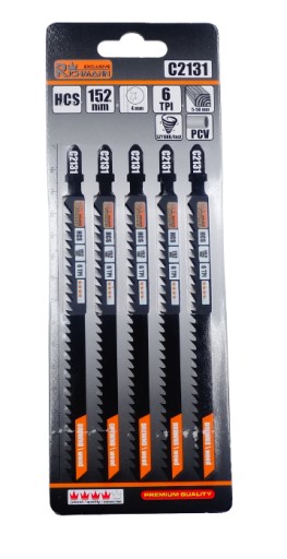 List priamočiarej píly na drevo, 5 KS. 152 mm T