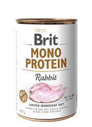 BRIT MONO PROTEIN VLHKÉ KRMIVO PRE PSA KRÁLIKA 400g
