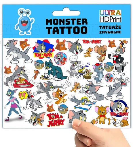 UMÝVAJÚCE DOČASNÉ TETOVANIE PRE DETI TOM A JERRY ORIGINÁLNE DIZAJNY