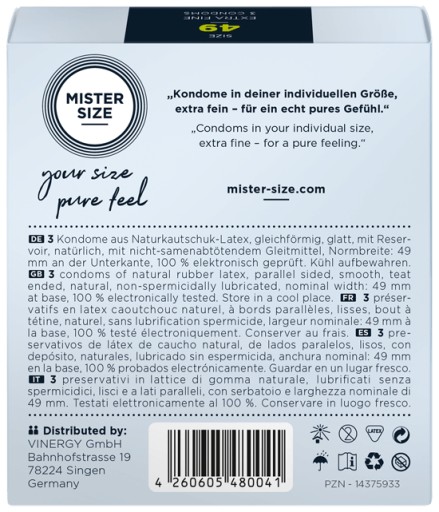 MISTER SIZE kondómy prispôsobené na veľkosť sada 3x3 ks 47 49 53 mm