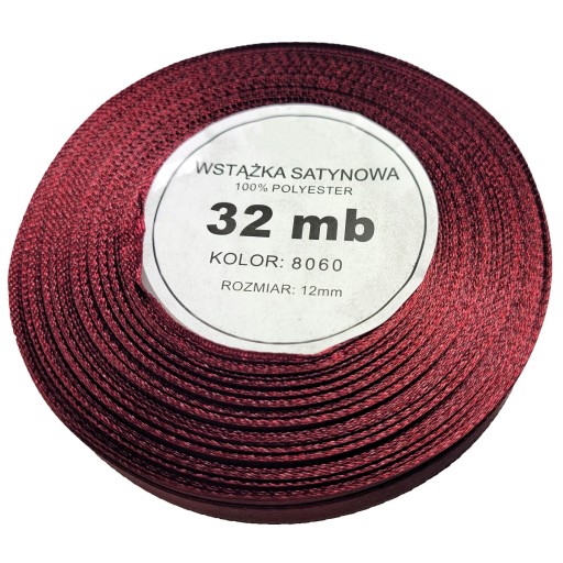 saténová stuha WS 8060 bordová 12mm 32mb 1ks na darčekové balenie