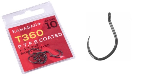 Kamasan T360 X-Strong PTFE háčiky 10 ks, veľkosť 10