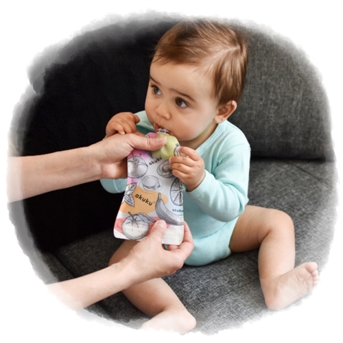 AKUKU opakovane použiteľné SACHETS tuba na jedlo 5 ks