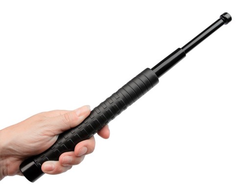 TELESKOPICKÝ OBUŠOK POLICAJNÝ OCELOVÁ GUMA DLHÁ 21/55CM + KRYT