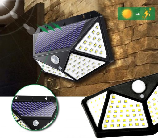 SLNEČNÁ LAMPA SO SNÍMAČOM POHYBU SÚMRAK 100LED