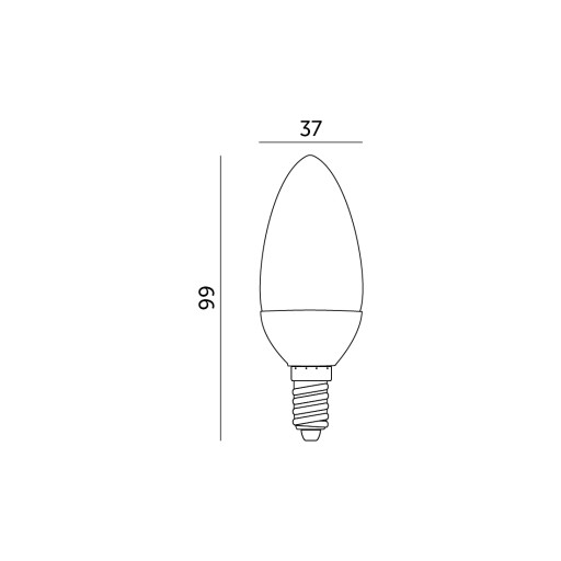 LED žiarovka na sviečku 6W E14, TEPLÁ BIELA 3000K