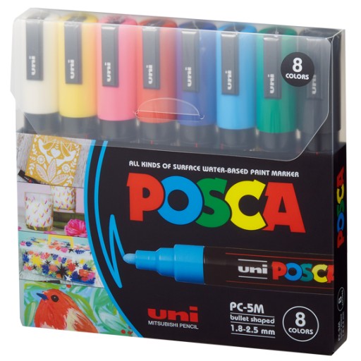 Popisovač Uni Posca PC-5M s plagátovou farbou - ČERVENÁ