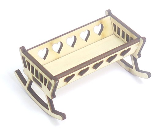 DEKOR MINIATURA KOLÍSKA POSTEĽ 38x76x59mm DQ14