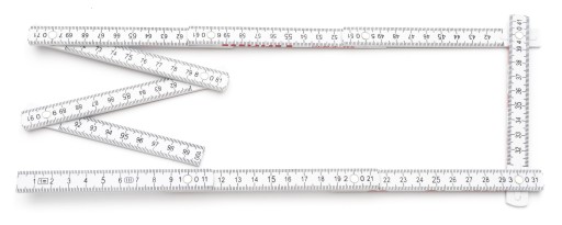 Zvinovací meter, skladacie plastové pravítko, 1 m