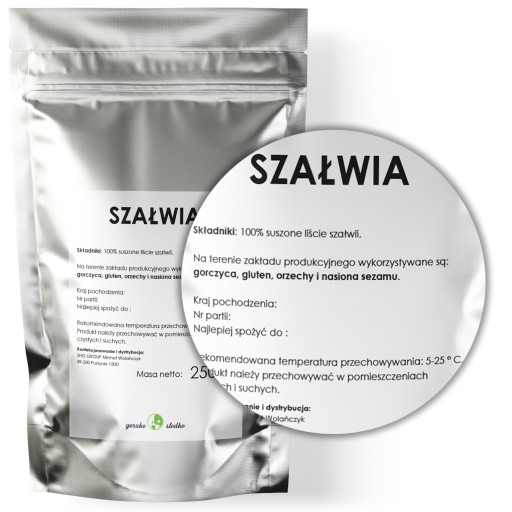 SAGE officinalis list šalvie lekárskej 250g