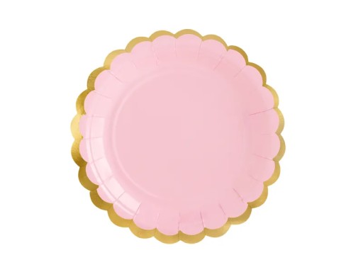 Svetloružové taniere 18 cm (1 balenie / 6 ks) Party Deco