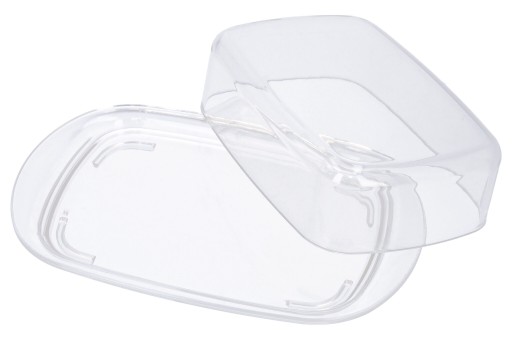 NÁDOBKA NA MASLO 18x11,5cm nádoba na maslo, biely plast, priehľadný kryt
