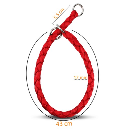 Obojok Cavo, M: 39–45 cm/Ø 12 mm, červený
