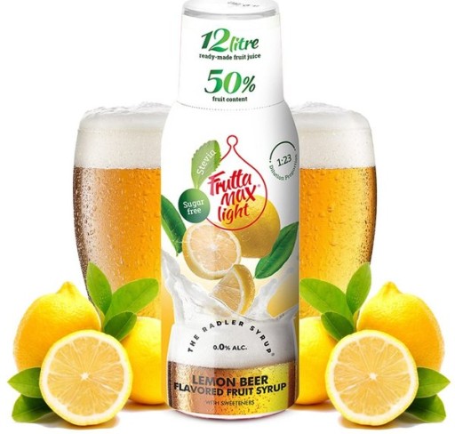 Fruttamax Radler Lemon Light sirup 500ml do sódy karbonátok BEZ CUKRU