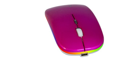 CHOĎTE VYŠŠÍM KAMEŇOM ĽAHKÁ BEZDRÔTOVÁ MYŠ RGB Fialová