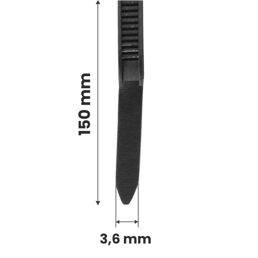 100x sťahovacie pásky Káblové pásky Zipsy 3,6 x 150 mm Silné UV sťahovacie pásky