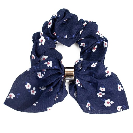 FROTKA kvety SCRUNCHIES gumička do vlasov, námornícka modrá