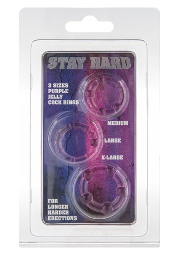 Tri tlaky gélu na penis - Stay Hard Purple