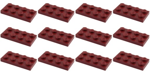 LEGO 3020 TANIER 2x4 tmavočervená (15g) 12 ks.
