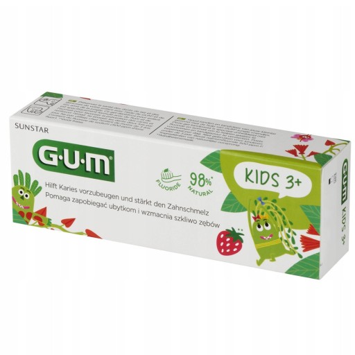 SUNSTAR GUM JUNIOR 3+ STRAWBERRY ZUBNÁ PASTA PRE DETI 50 ml