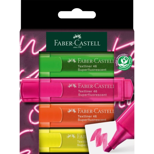 Super neónové zvýrazňovače 4 farby Faber Castell